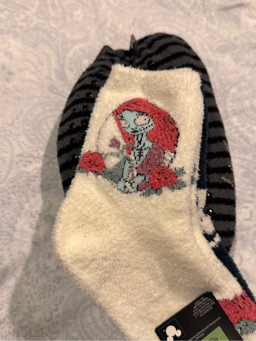 The Nightmare Before Christmas Fuzzy Jack & Sally socks & Jack no slip Slippers